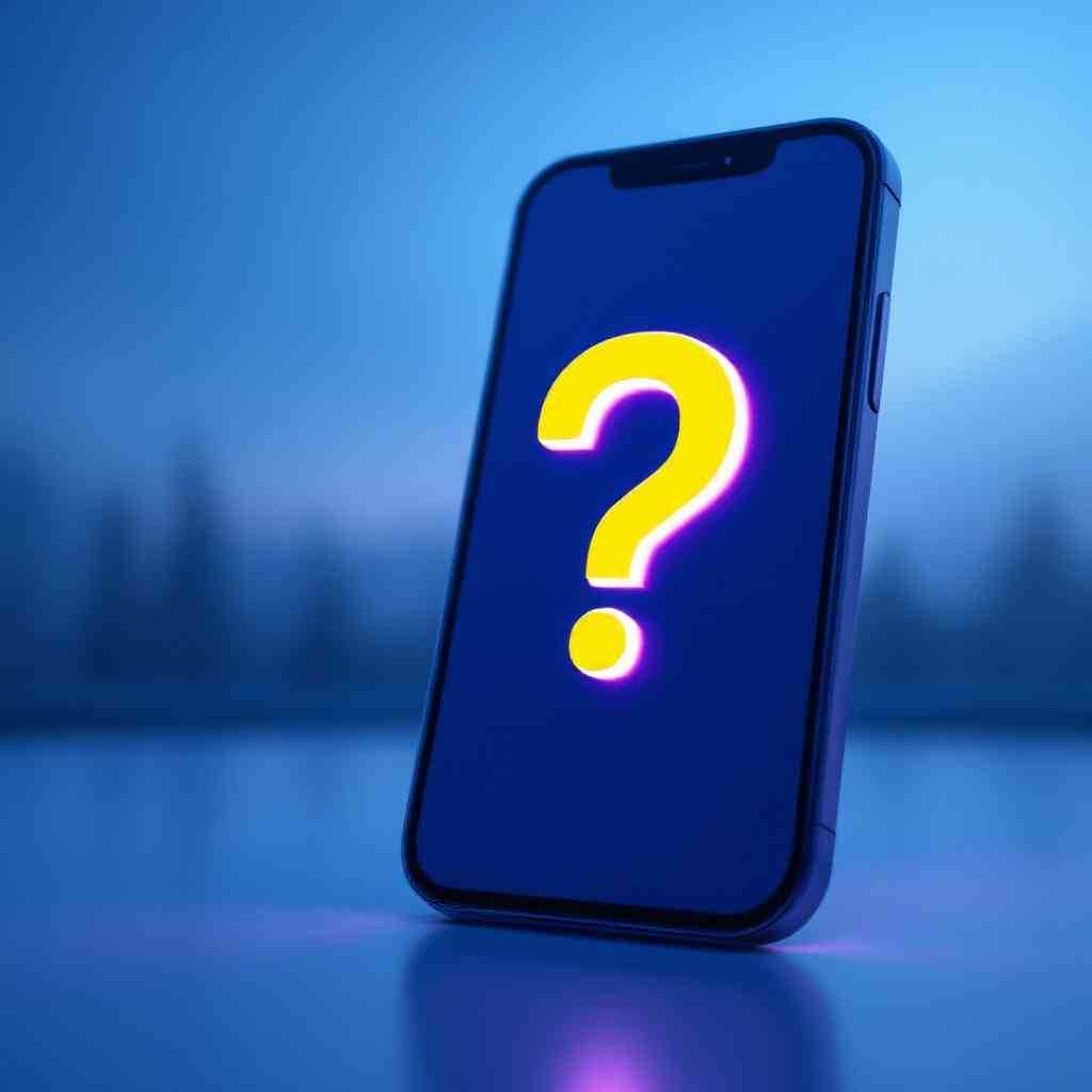 highcompress modern phone icon with question mark