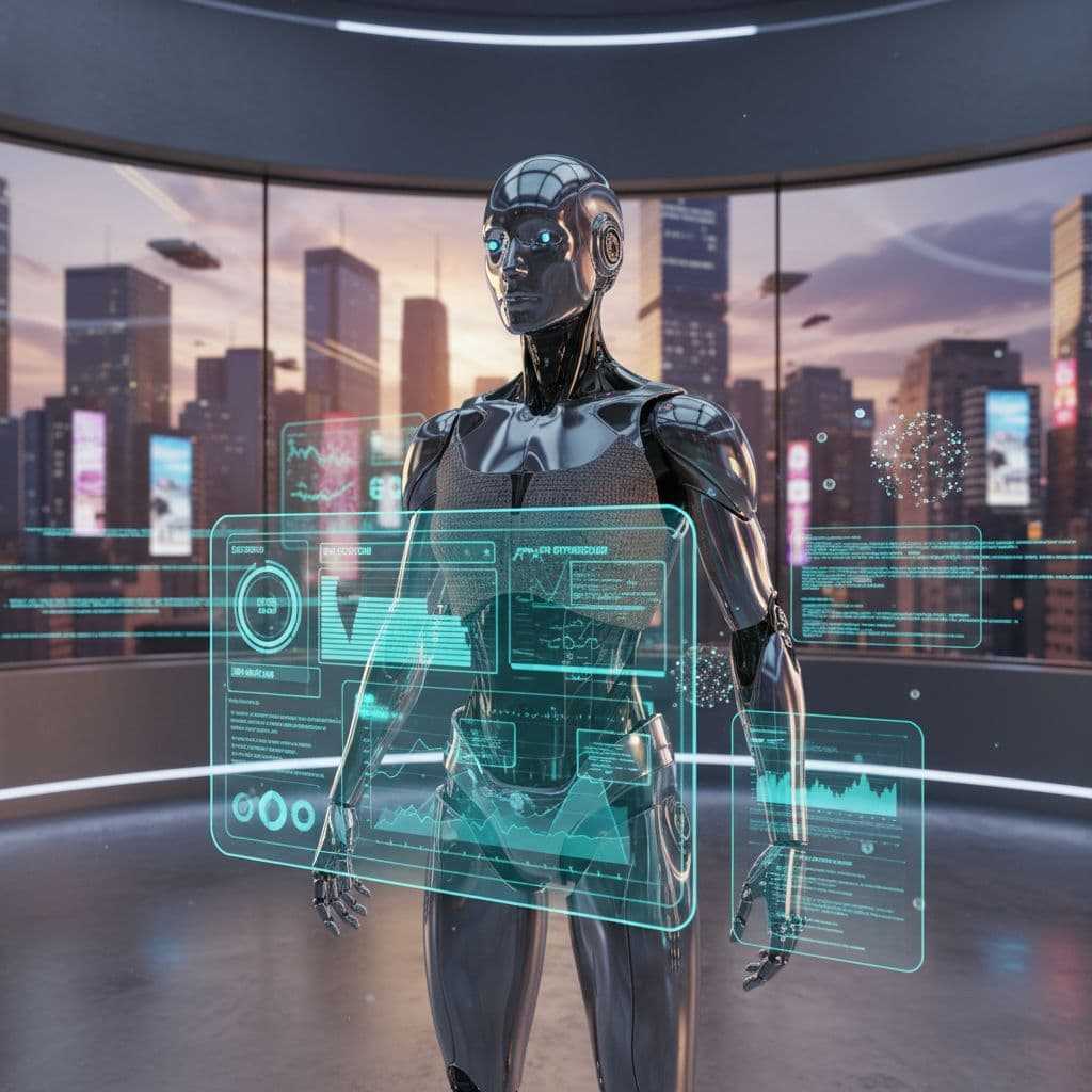 futuristic ai robot seo optimization workspace fc077ae6