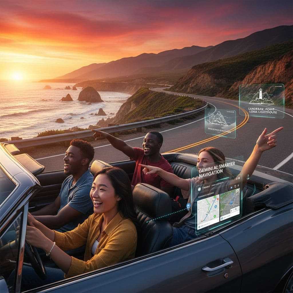 gemini ai coastal highway sunset navigation f7ef56b6