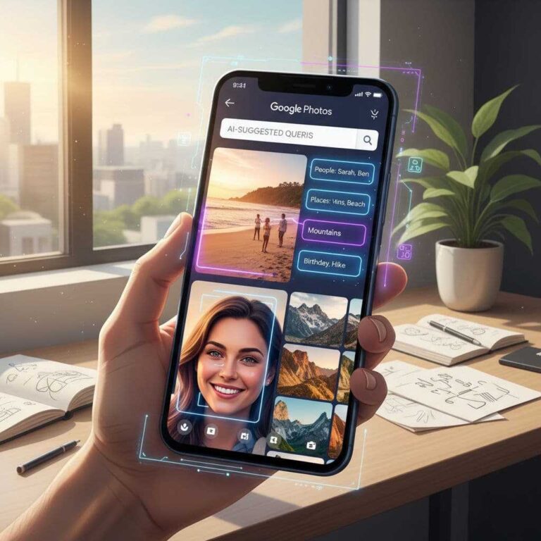 google photos ai features smartphone illustration 5cc7af0c