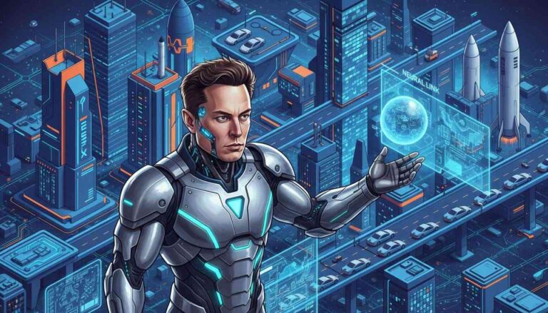 highcompress elon musk ai android isometric futuristic city 4ad2ad3a