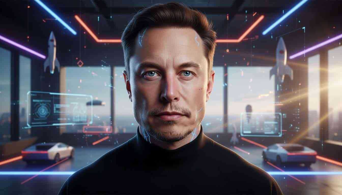 highcompress elon musk ai neuralink portrait futuristic studio c8357487